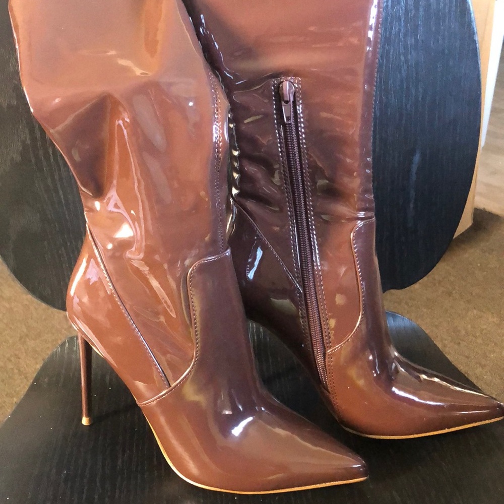 Steve Madden Knee High Patent Leather Boots